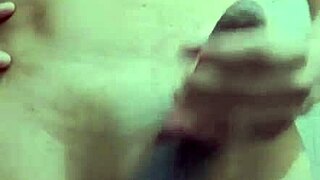 flaco strokes his monster cock in work bathroom solo