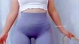 i watch this asian girl's hot cameltoe dance moves... damn