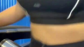 Bathroom Hottie Works Out Hard Then Licks Juicy Pussy to Creampie Orgasm