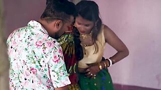 indian bhabhi sneaks outdoor fuck with devar in village dirt, hindi moans
