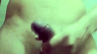 flaco strokes his monster cock in work bathroom solo