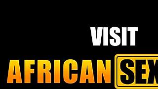 Ebony girlfriend slurps bbc deepthroat for rough interracial home tape