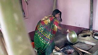 indian bhabhi sneaks outdoor fuck with devar in village dirt, hindi moans