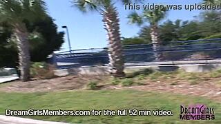 danielle's shaved latina pussy flashes risky under public skirt outdoors