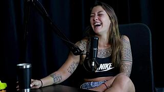 safada stripper flor de damiana shows huge tits, admits trans crush and first time loss on sheer red