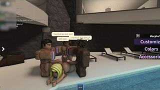 Latina Tanning Poolside Swallows Three Monster Cocks Deepthroat!