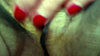 dawnskye1962 cums hard in black pantyhose bare titties wet orgasm close up