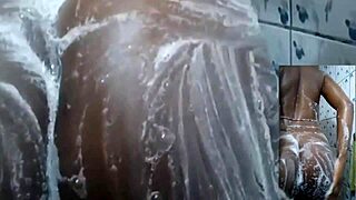 cyndy blackslave squirts in shower masturbating her pussy closeup