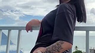 tight 18yo teen films flashing pussy ass tits outdoors sends cuck hubby her solo masturbation tease