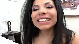 latina teen's big ass bent over for rough first-time doggystyle creampie pounding in the garage quickie