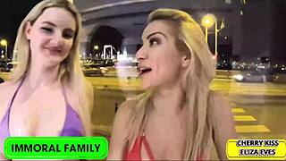 cherry kiss joins threesome for cowgirl rides doggystyle pounding and muff diving orgasms