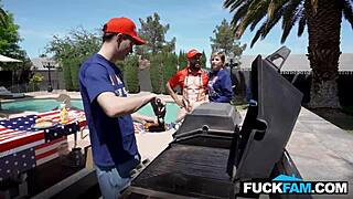 stepmom passes out watching stepdaughter fuck her husband and stepson wildly