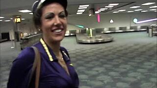 😈 milf stewardess stockings ripped by massive black cock wrecking her big tits! 🔥