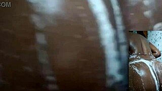 cyndy blackslave squirts in shower masturbating her pussy closeup