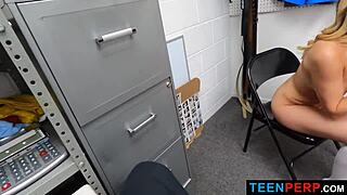 Officer Rusty Nails Interrogates Hot Young 18+ Latina Teen Perp In Back Office