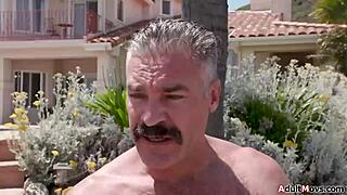 she invites him inside for a deep fuck with that massive throbbing cock