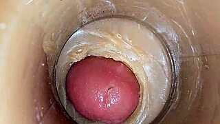 Super Cum Fills Juicy Tight Pussy Lips ASMR Close-Up!