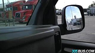 nerdy latina teen slut fucks big cock for cash in car bus public humiliation blowjob