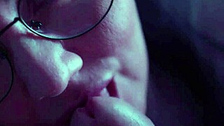 curious lady pleasures her lover's shaft