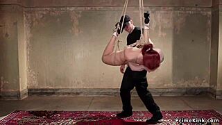 hogtied big ass slut gags on vibrator