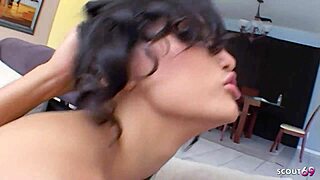 oriental teen saggy tits beauty caught stroking seduces for rough cum swallow