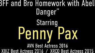 Penny Pax and Abella Danger caught sucking tits in college threesome