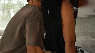 milf fucks her stepdaughter's boyfriend secretly in hiding