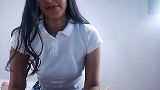 Shy College Stepsis Fucks Stepbro in Tight Miniskirt