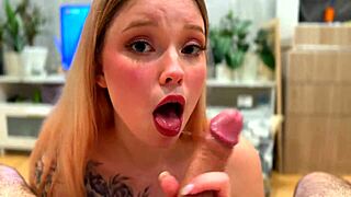 My stepsister's stretch session ends with hot cum on her tits