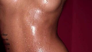 Petite ebony Alicia teases in lingerie before stripping to reveal her curvy milf figure