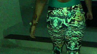 damn these new lycra pants and body hug my curves perfect for some naughty groping and handjob fun