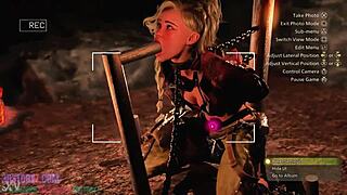 gemma smithy tied up tight for intense blowjob training session with monster cock master