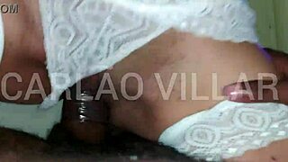 Brazilian brunette barebacks monster cock in hardcore interracial 1on1 pounding.