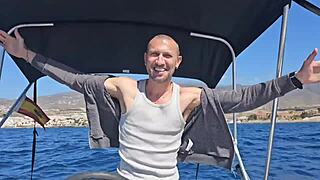 real amateur couple fucks hard outdoors on open sea full cumshot video!!