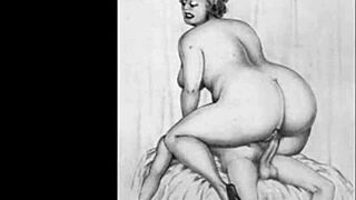 Vintage Retro Erotic Illustration Artwork