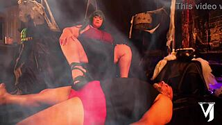 Halloween witch spreads for brother's huge cock