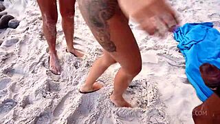 Mih ninfetinha's wild public beach romp turns into double anal penetration frenzy with strangers