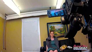 Redhead Cutie Carolyn Fingers Shaved Pussy Before Deepthroating Thick Cock