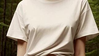 wanna see cute girls in panties barefoot in forest cabin?