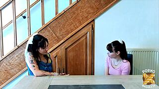 tutty brune slips into lingerie devours thick cock with slutty hunger