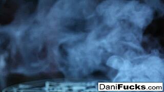 Hot gothic vampire Dani spreads pussy tits in solo tease