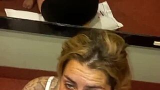 SUCKING COCK sounds like LOVE as tattooed gf deepthroats and swallows cum!