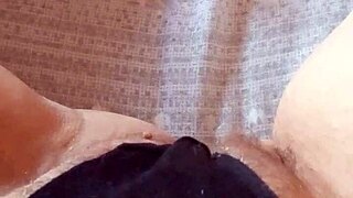 Gretala's pregnant glow shines through transparent thong flashing sensual cravings