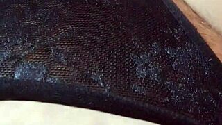 Gretala's pregnant glow shines through transparent thong flashing sensual cravings