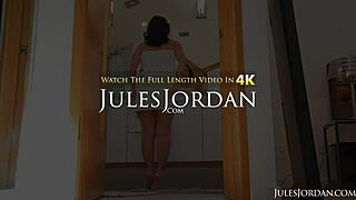 Stepfather spanks Kimmy Kimm before JulesJordan deep dive