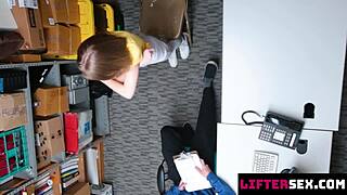 lp officer sets a trap for the shoplifting teen lifter then rips her clothes and punishes her with monster cock doggystyle at work