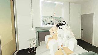 she hops on his cock riding like a pro gamer in condo