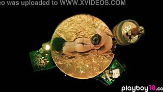 WOW, petite blonde teen gf massages lesbian milf bobbi dean's naked body sensually!