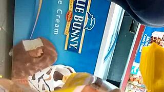 check out this candid hidden cam leggings ass in retro blue films