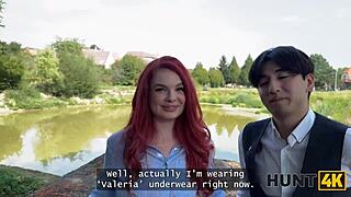 Hunt4k busty redhead teen seduces stranger fucks outdoor shaved pussy cuckold boyfriend watches